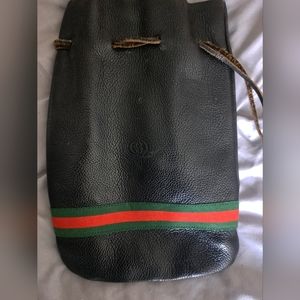 Authentic Black Gucci Leather Pouch